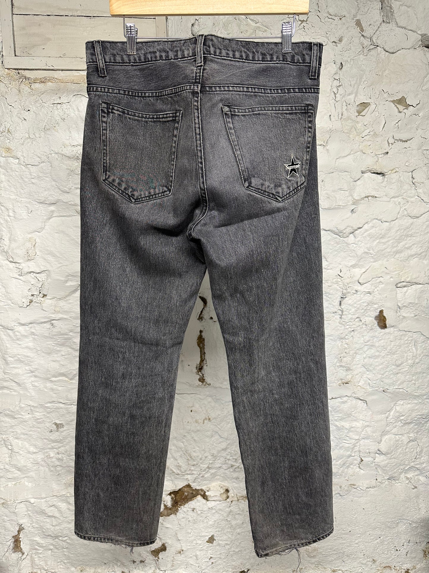 Supreme Star Logo Grey Jeans Sz 30