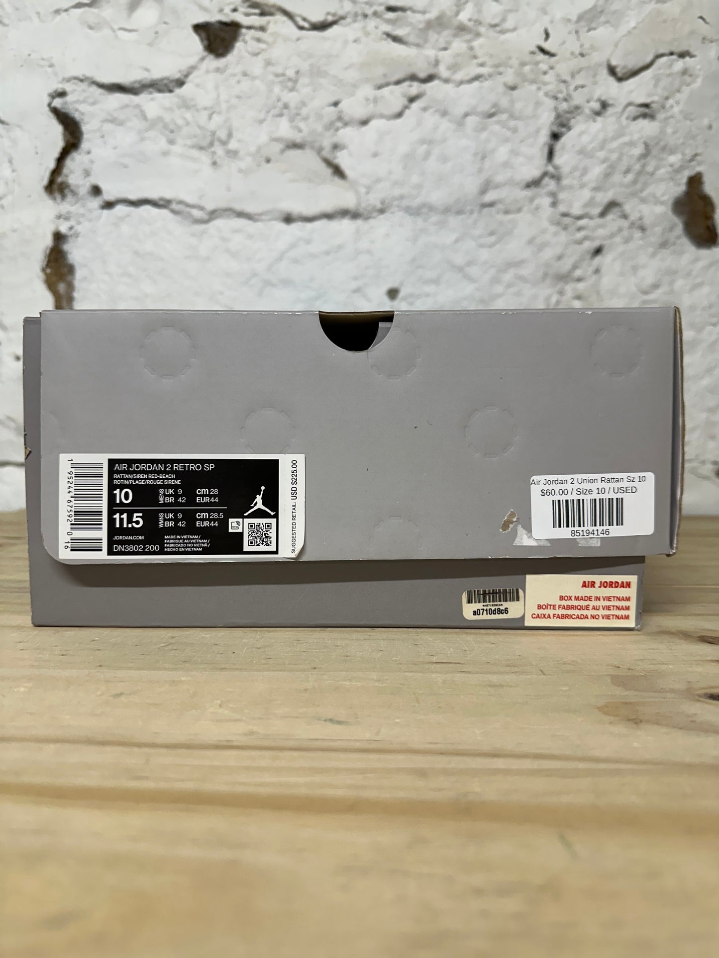 Air Jordan 2 Union Rattan Sz 10