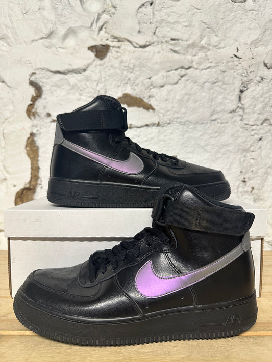 Nike Air Force 1 High Black Iridescent Sz 8