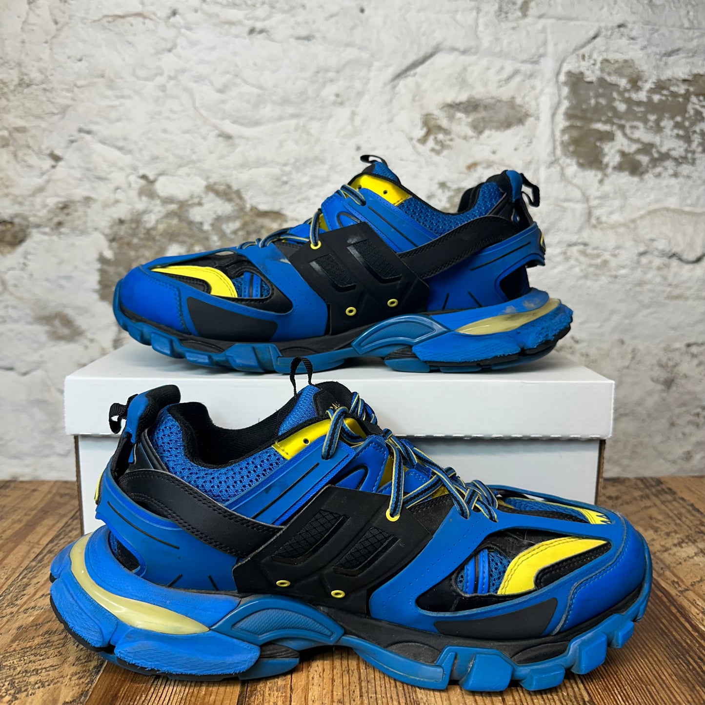 Balenciaga Track Runner Blue Yellow Black LED Sneaker Sz 11 (44)