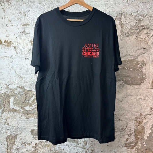 Amiri Chicago Flagship Black T-Shirt Sz M
