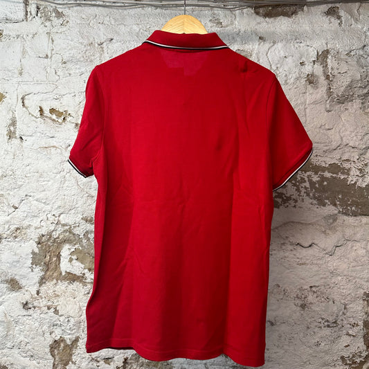 Moncler Small Logo Red Polo Shirt Sz L