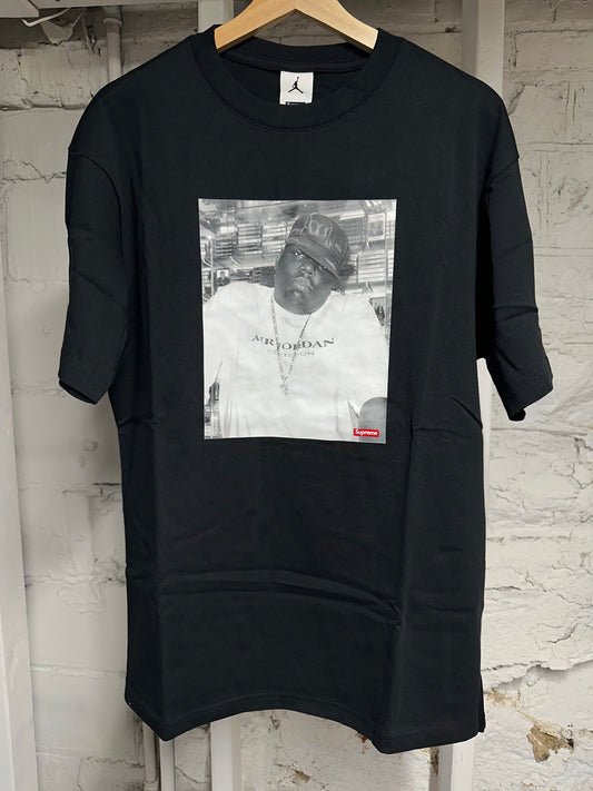 Supreme Jordan Biggie T-Shirt Black Sz M DS