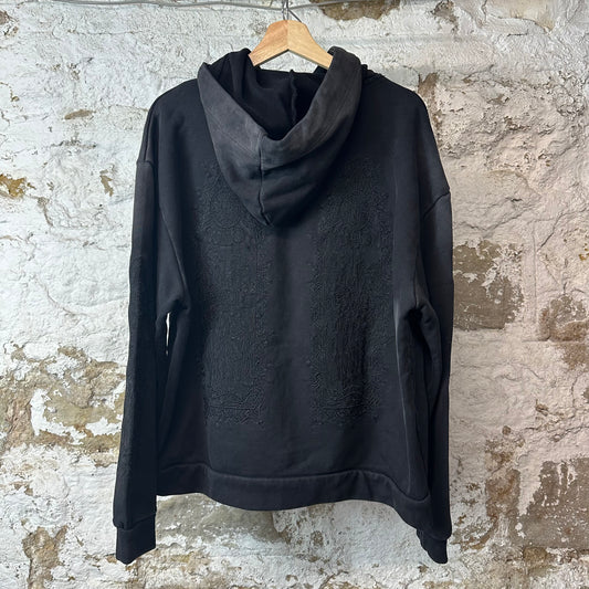 Who Decides War Embroidered Stained Glass Black Hoodie Sz XS