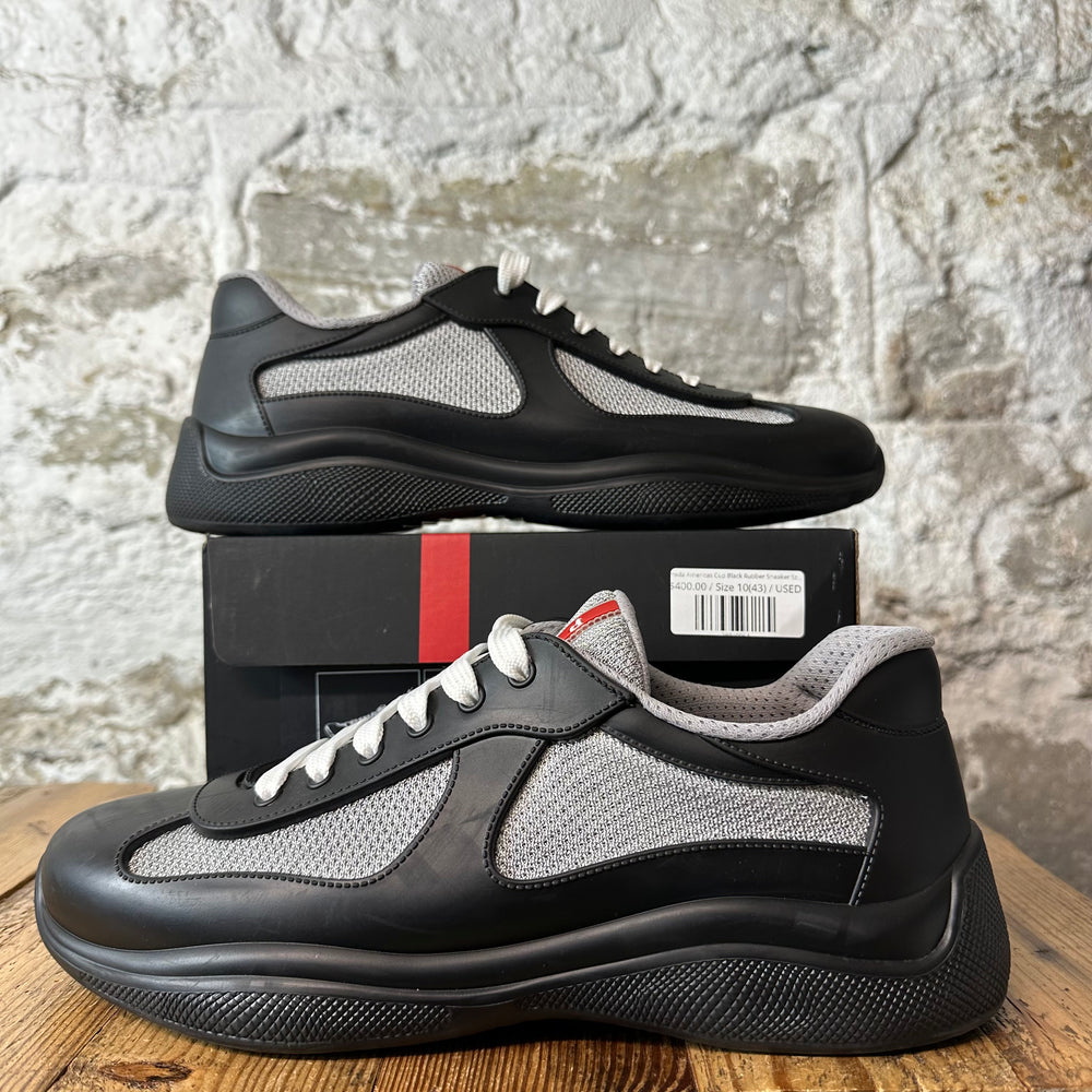 Prada Americas Cup Black Rubber Sneaker Sz 10 (43)