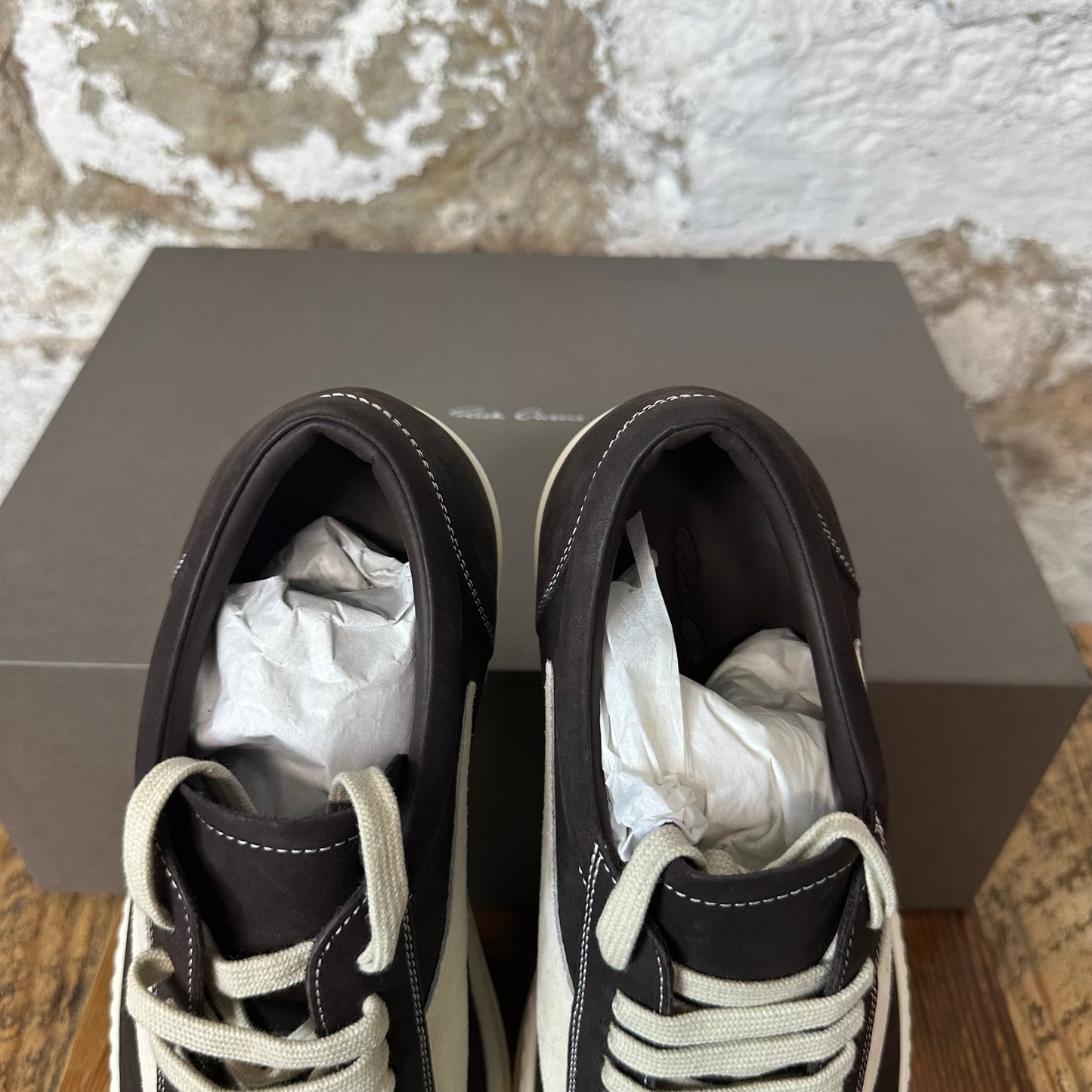 Rick Owens Vintage Brown Milk Sneaker Sz 8 (41) DS