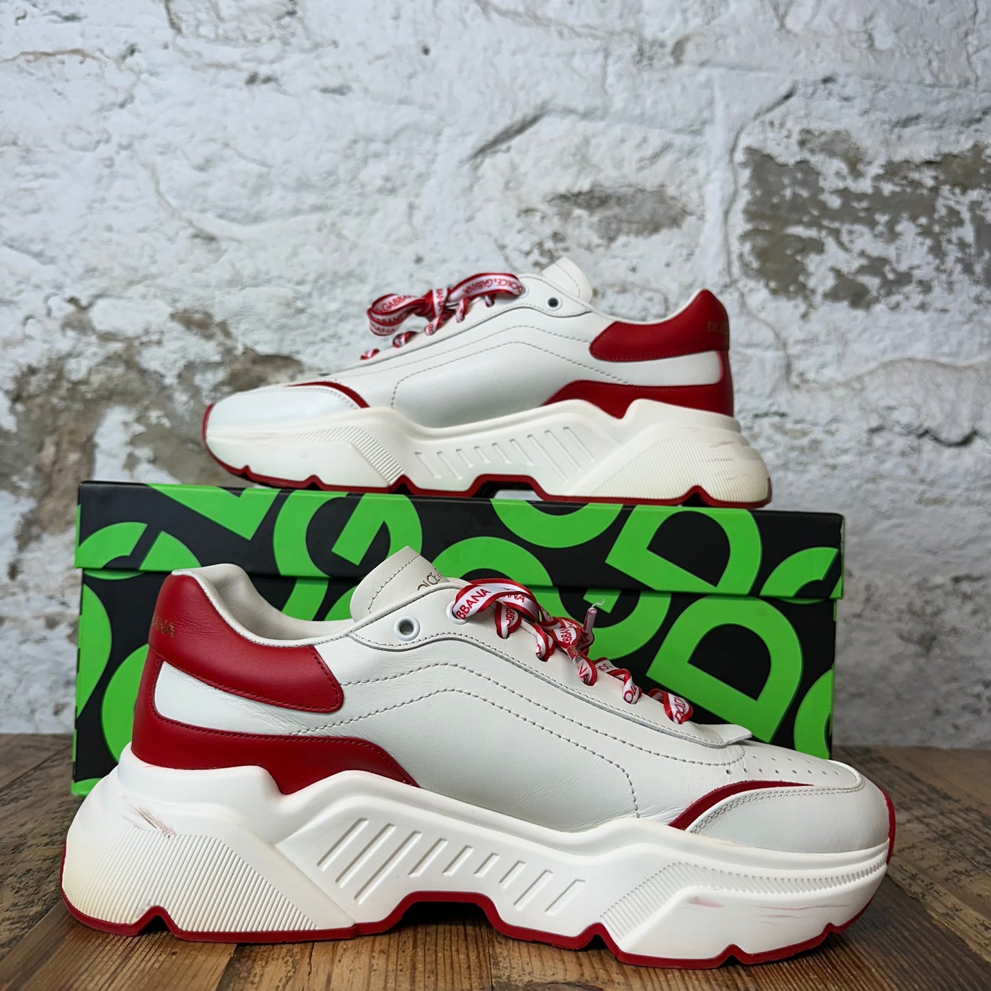 Dolce Gabbana White Red Daymaster Sneaker Sz 9