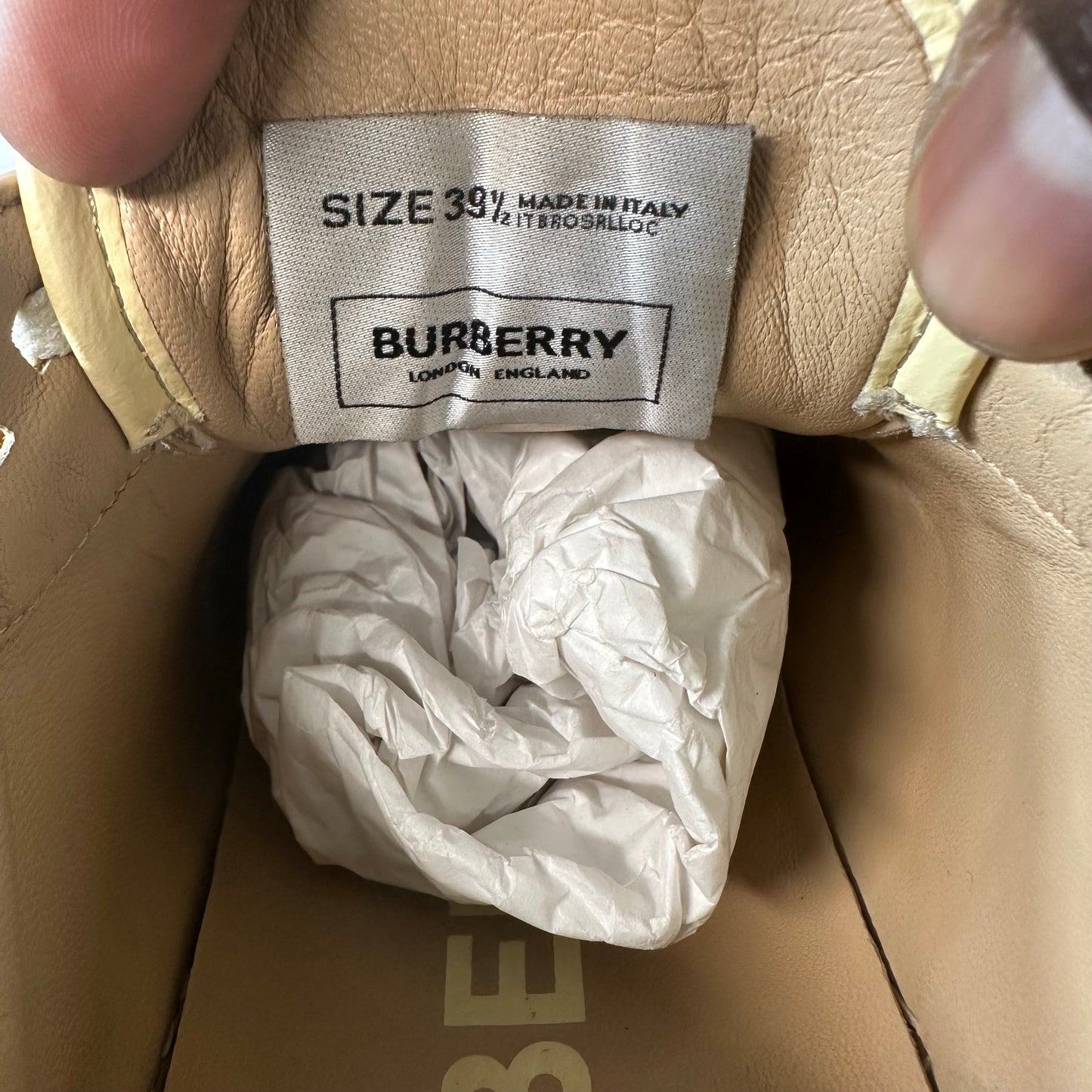 Burberry Ramsey Tan Vanilla Sneaker Sz 6.5 (39.5)