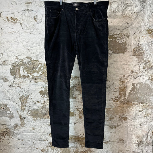 Amiri Plain Black Velour Jeans Sz 36
