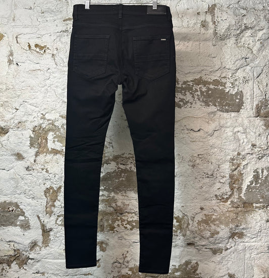 Amiri MX1 Brown Suede Black Denim Jeans Sz 31