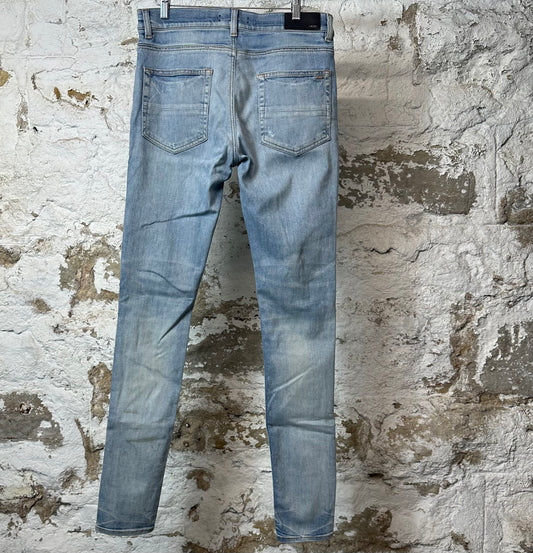 Amiri Multicolored Paisley Blue Denim Jeans Sz 32