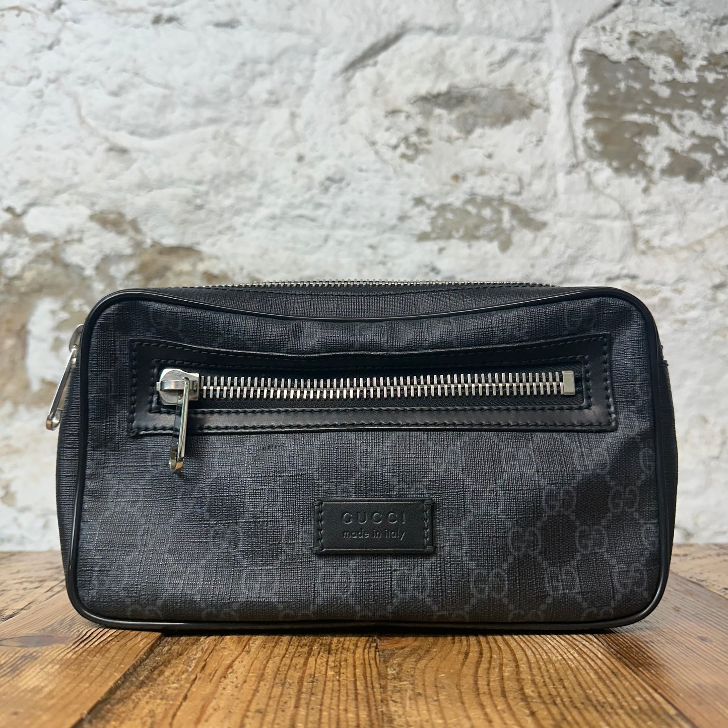 Gucci Black GG Supreme Waist Bag