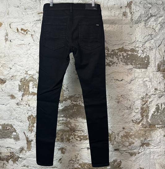 Amiri MX1 Brown Suede Black Denim Jeans Sz 30