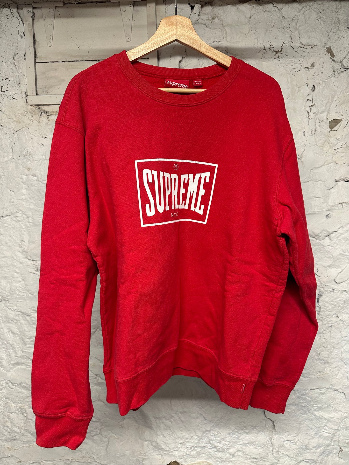Supreme Red Everlast Logo Crewneck Sz L