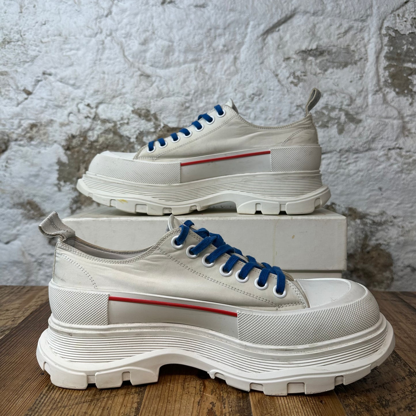 Alexander Mcqueen Blue Spell White Tread Boot Low Sz 10 (43)