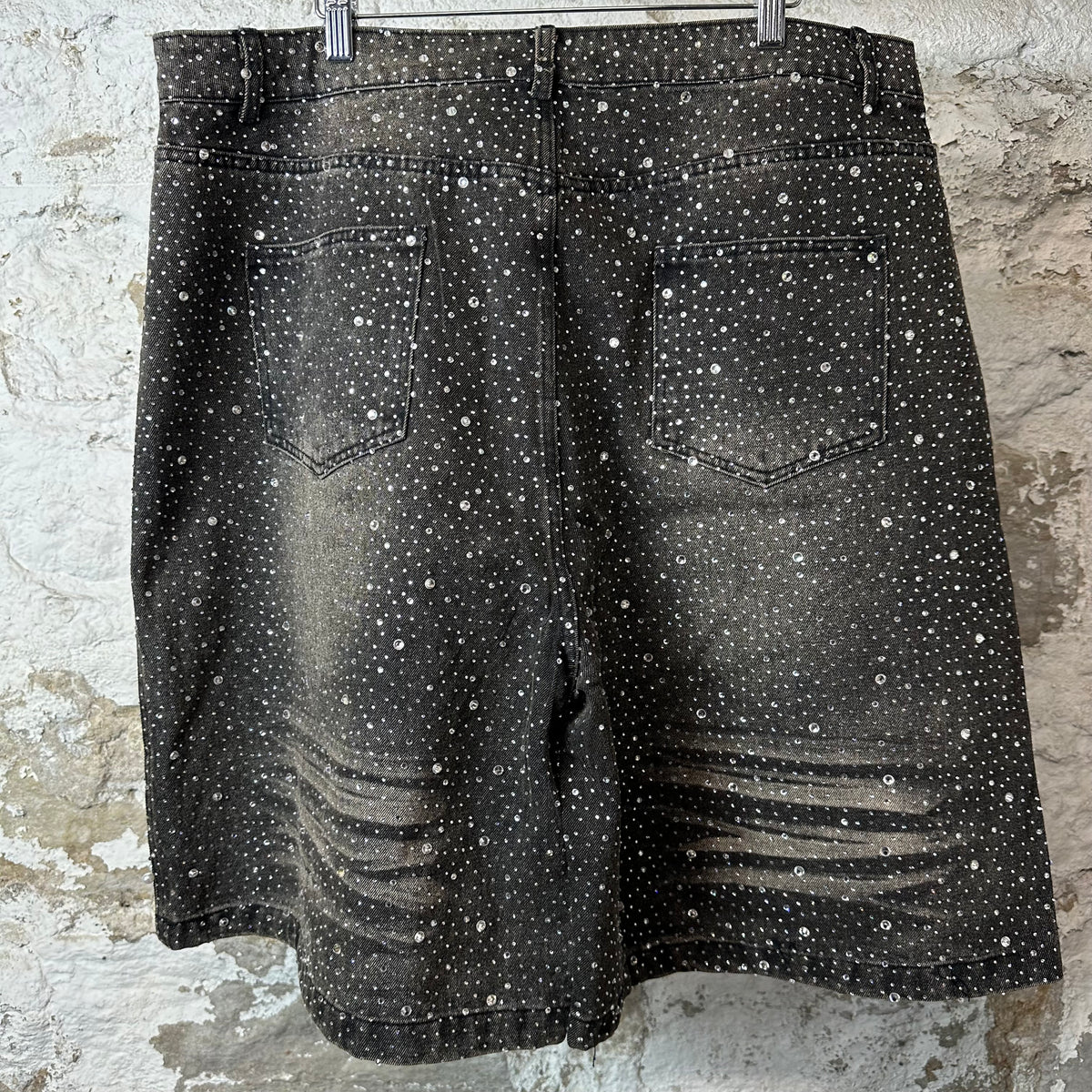 Vale Rainstorm Jean Shorts Black Sz 36