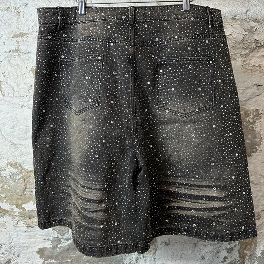 Vale Rainstorm Jean Shorts Black Sz 36