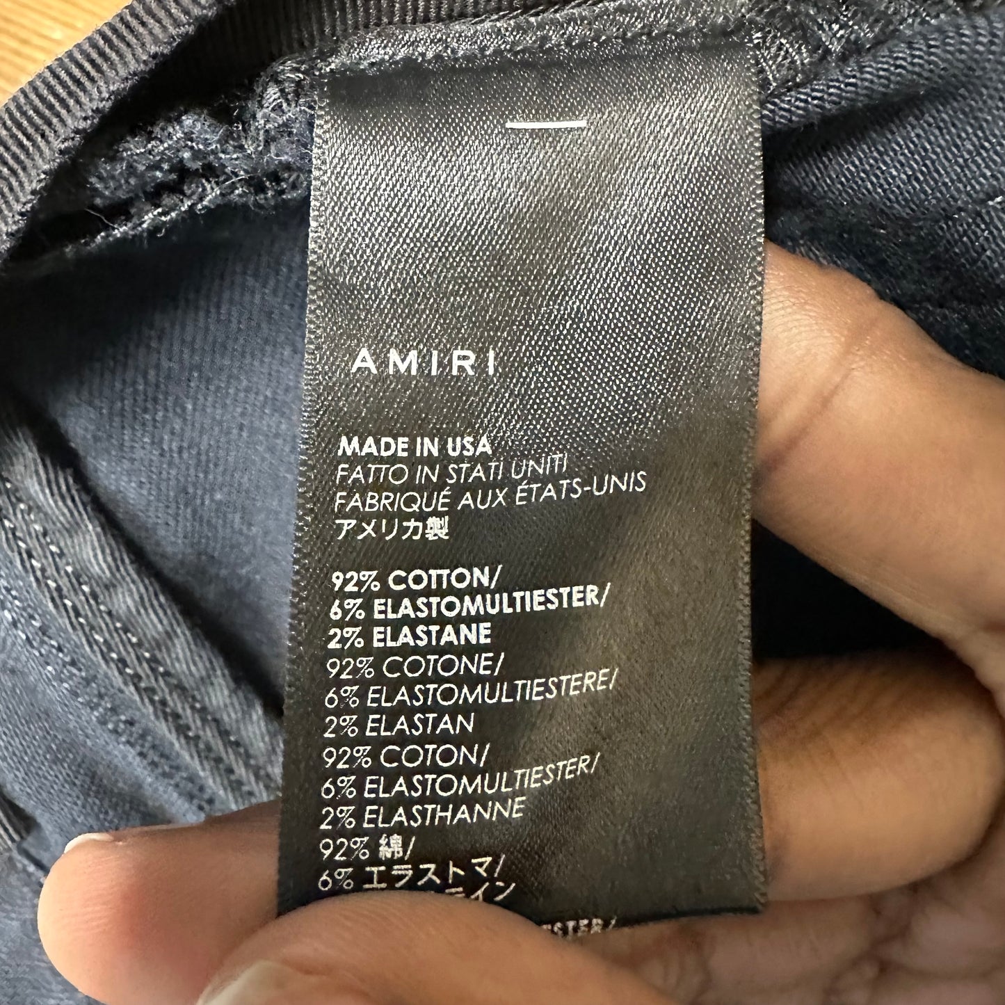 Amiri MX1 Camo Patch Black Denim Jeans Sz 29