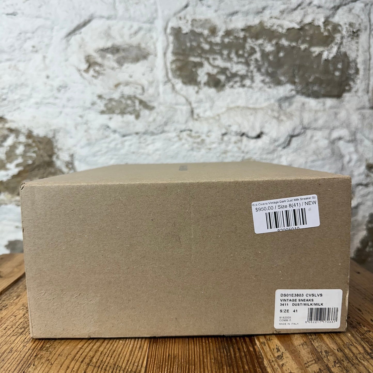 Rick Owens Vintage Dark Dust Milk Sneaker Sz 8 (41) DS