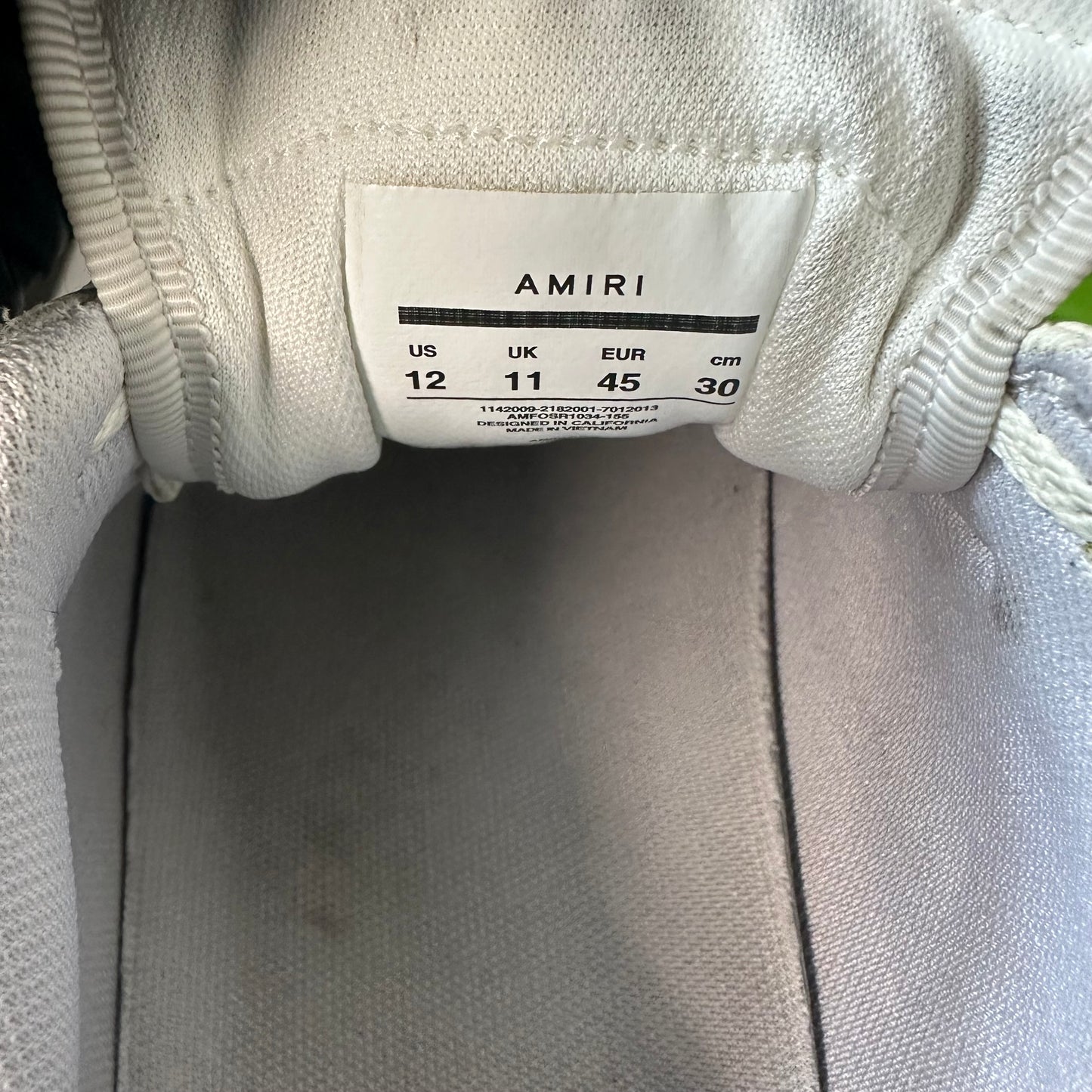 Amiri Silver Skeleton White Cream Sneaker Sz 12 (45)