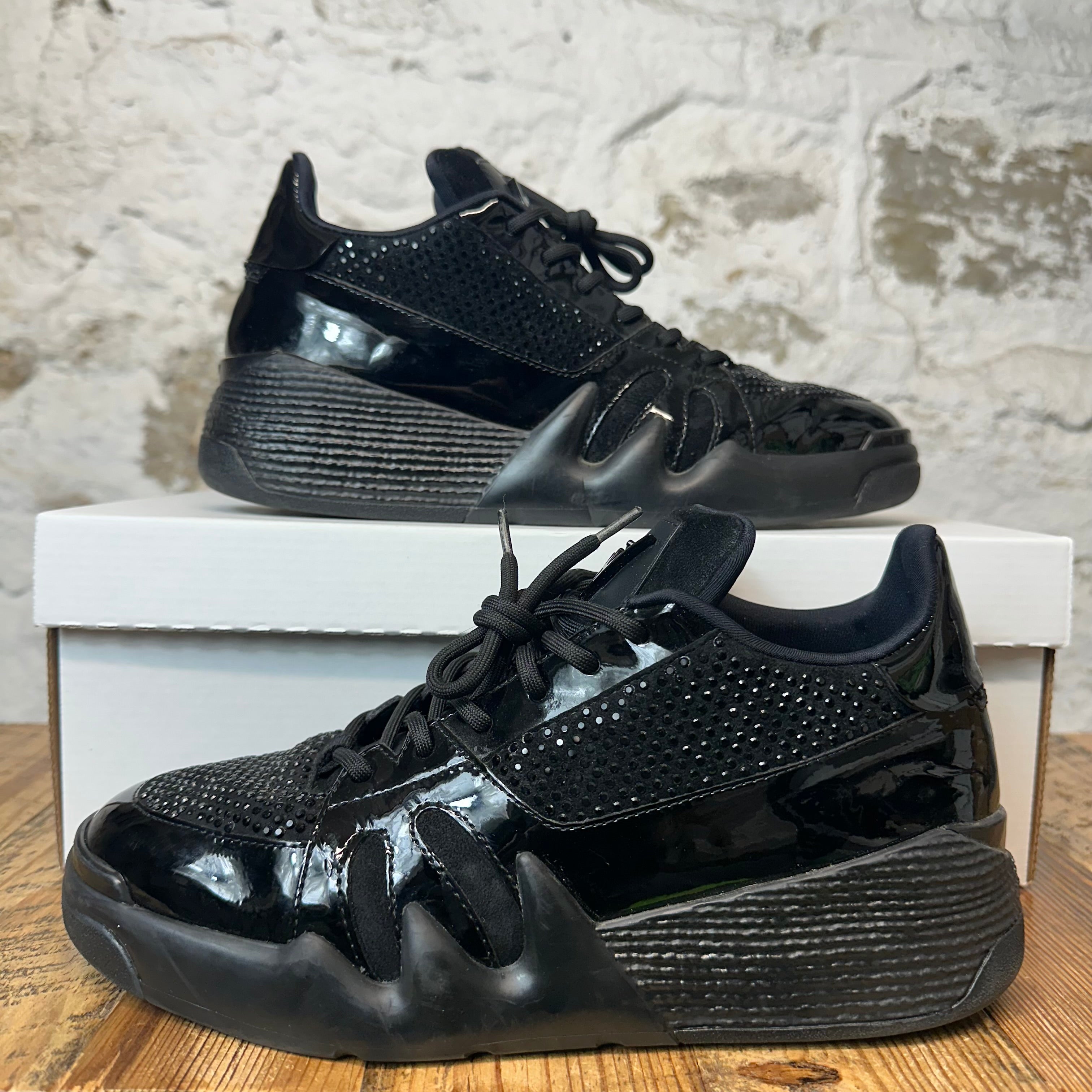 Giuseppe Zanotti Talon Tonal Black Patent Sneaker Sz 7 (40)