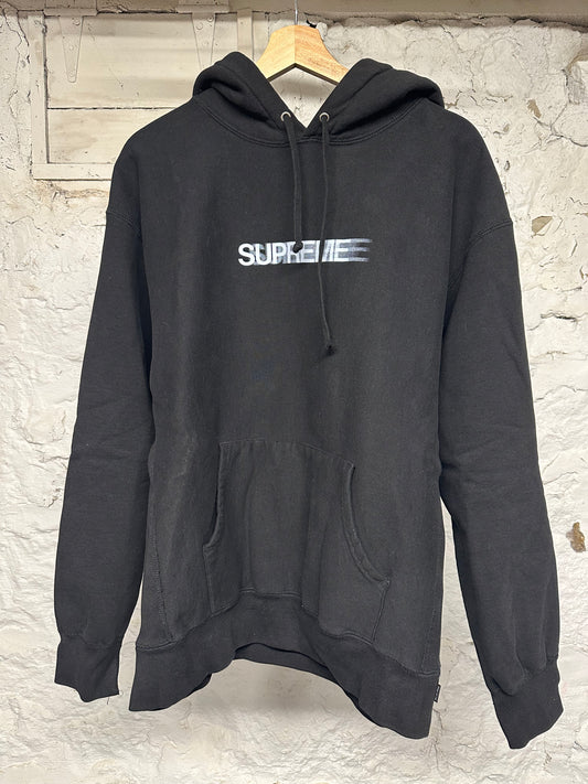 Supreme Motion Logo Black Hoodie Sz L