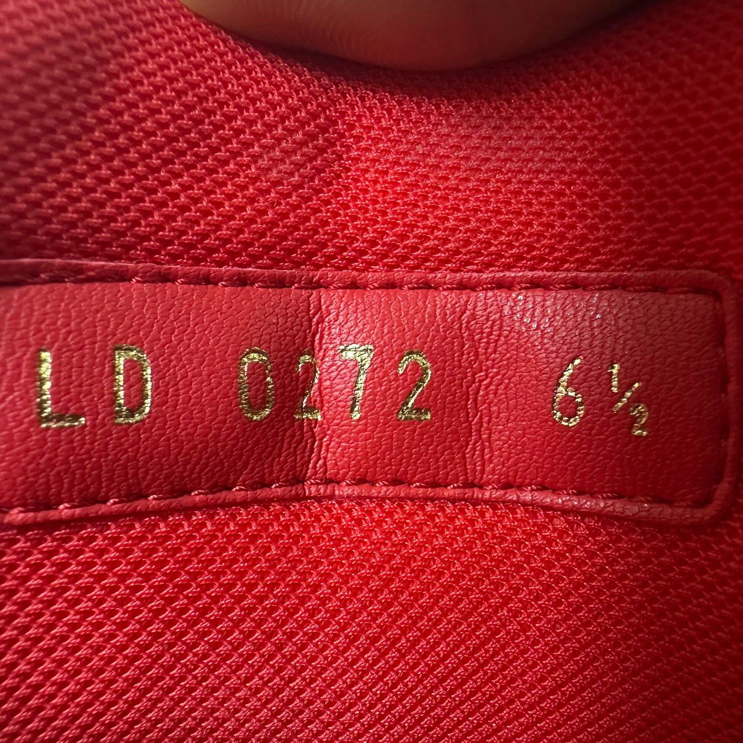 Louis Vuitton Red Letter White Trainer Sneaker Sz 8 (6.5LV)