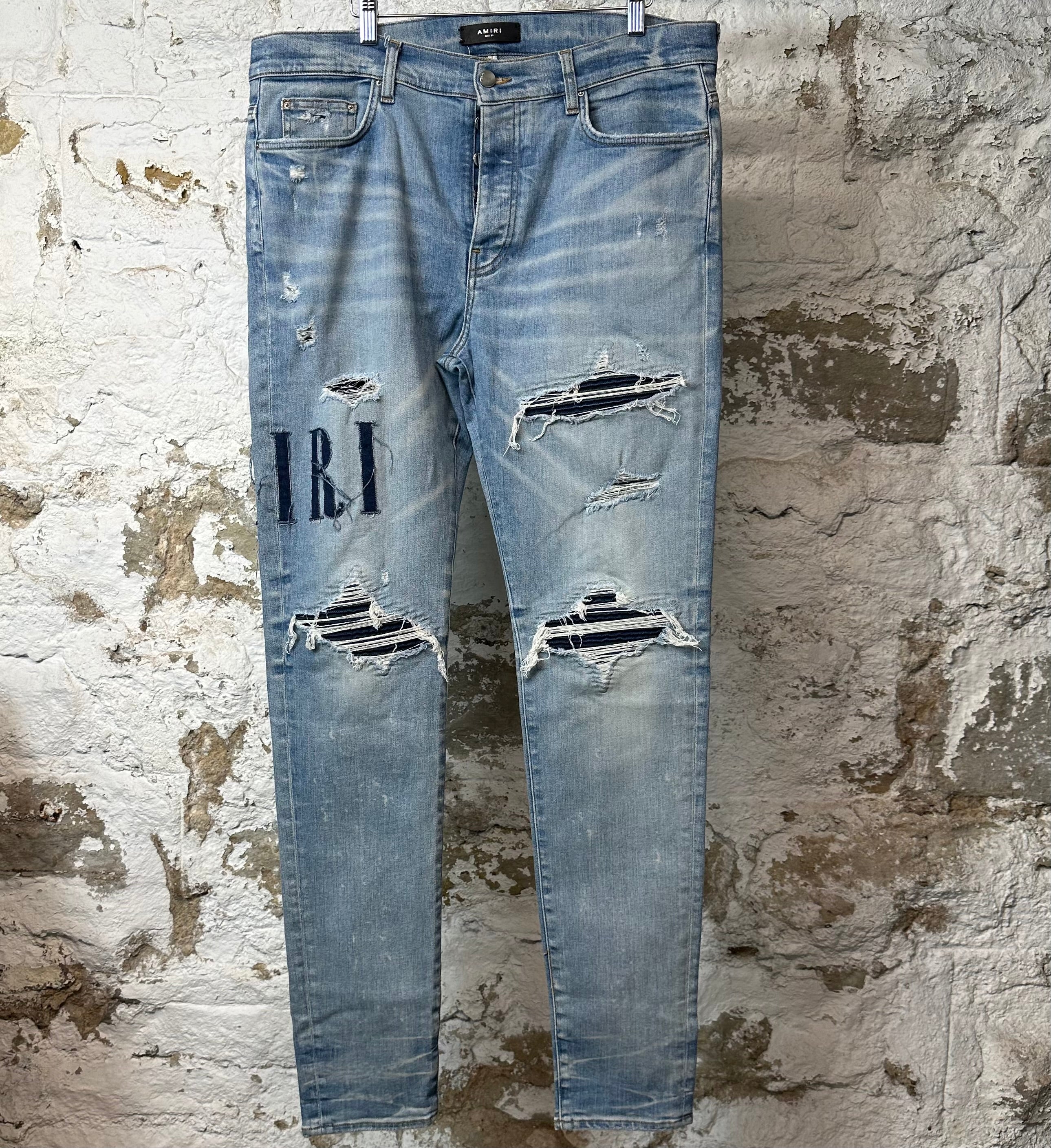 Amiri MX1 Denim Spell Blue Denim Jeans Sz 38