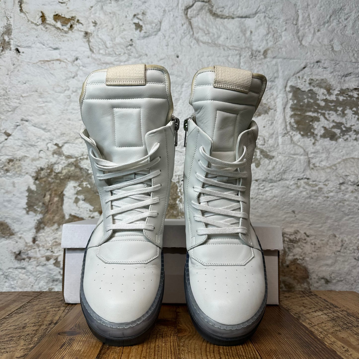 Rick Owens Geobasket White Transparent Sole Sneaker Sz 9 (42)