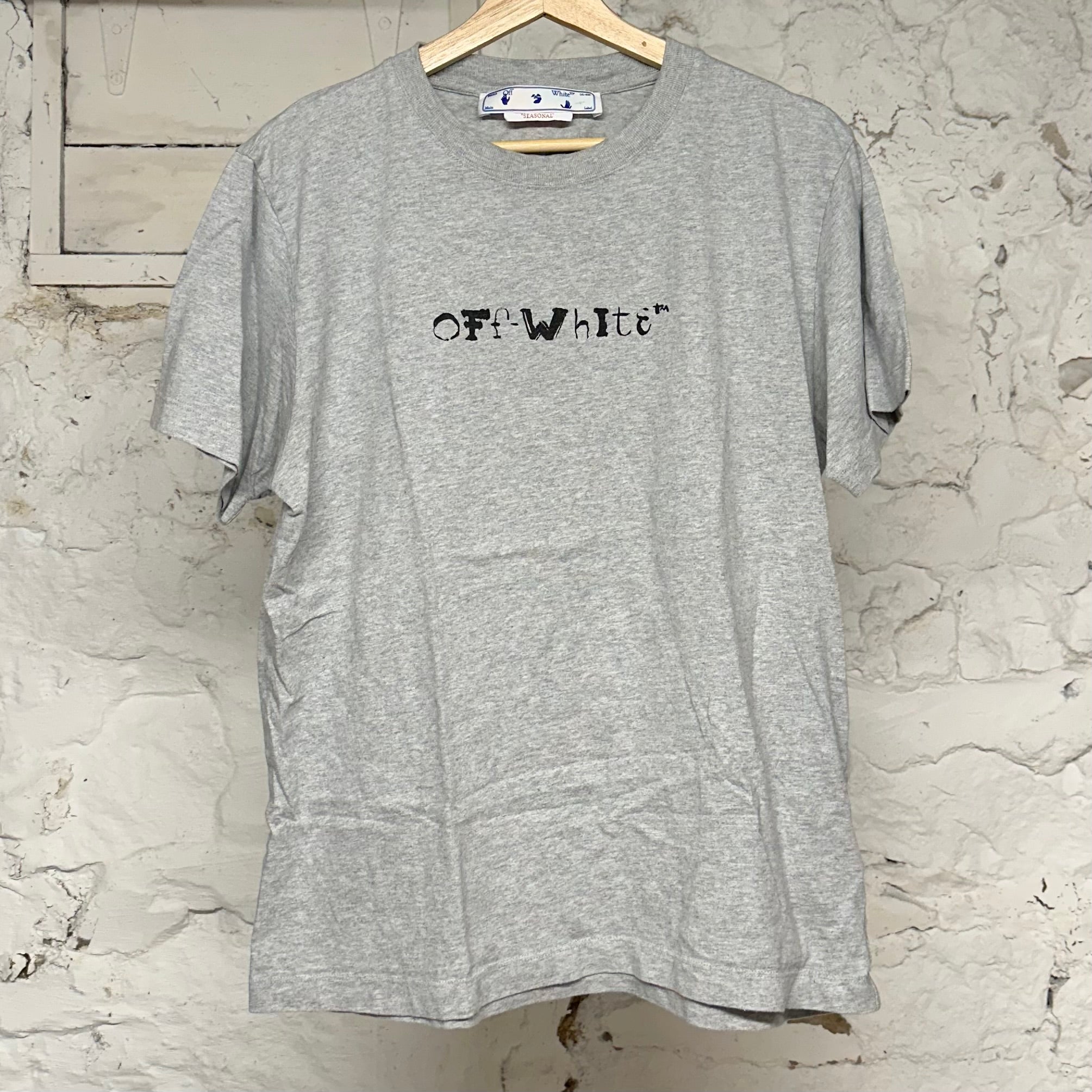 Off White Black Spell Gray T-shirt Sz M