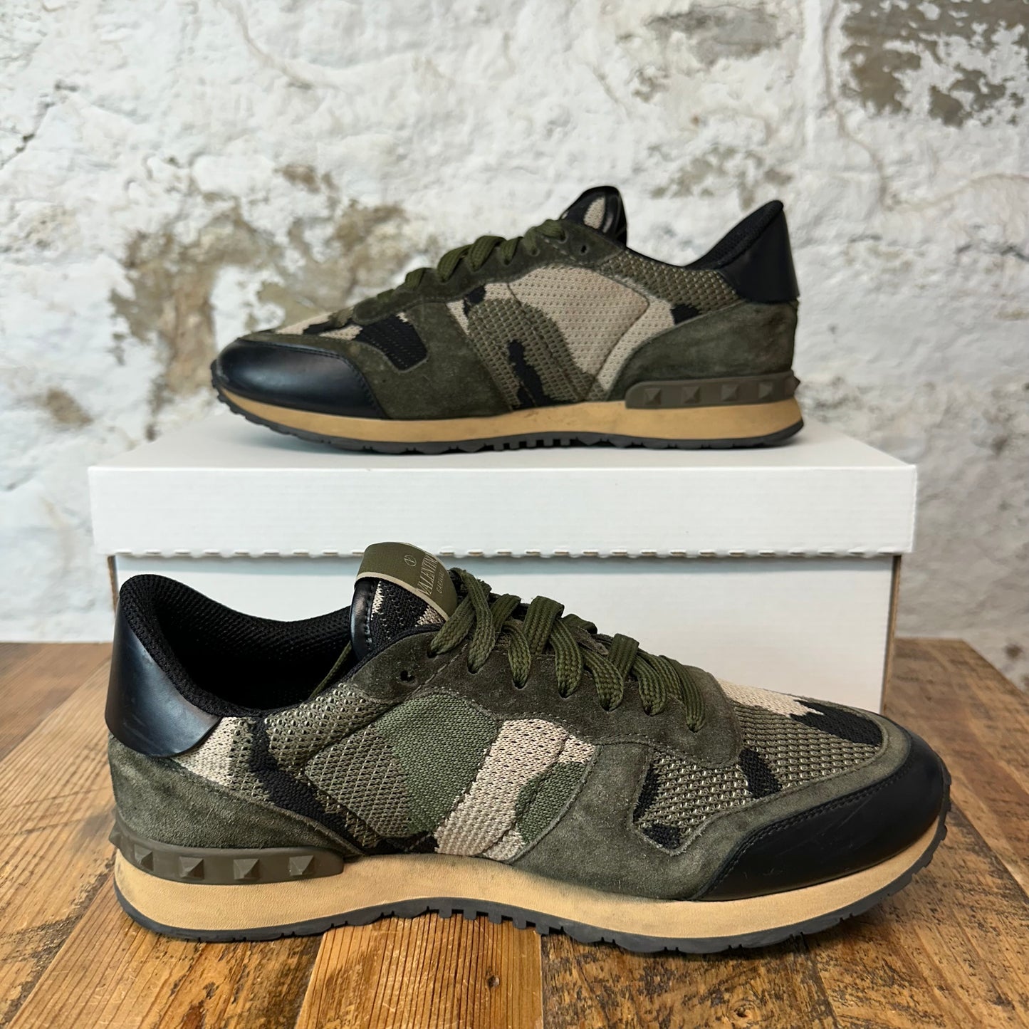 Valentino Green Camo Low Sneaker Sz 8 (41) No Box