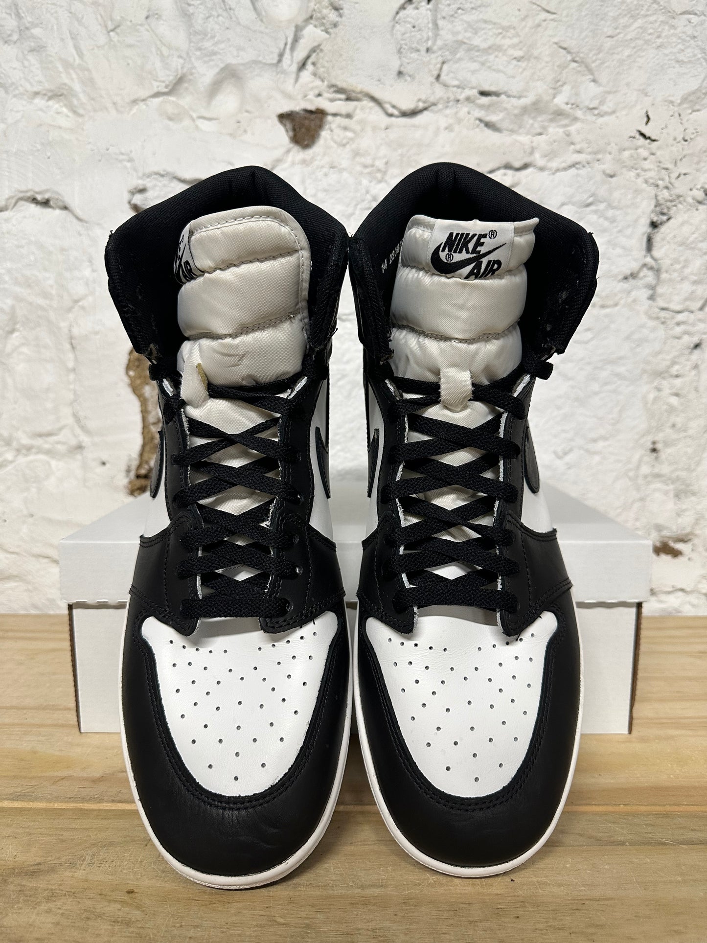 Air Jordan 1 High Black White Sz 14