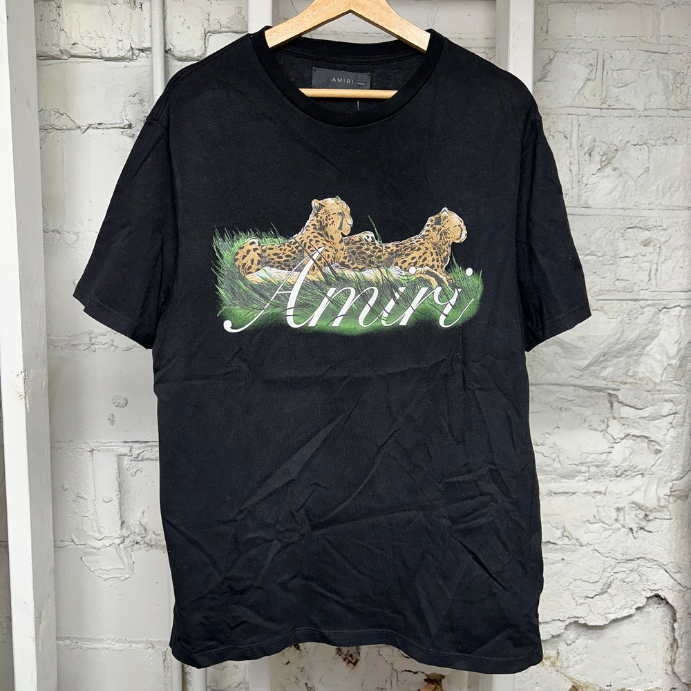 Amiri Black Cheetah T-Shirt Sz M