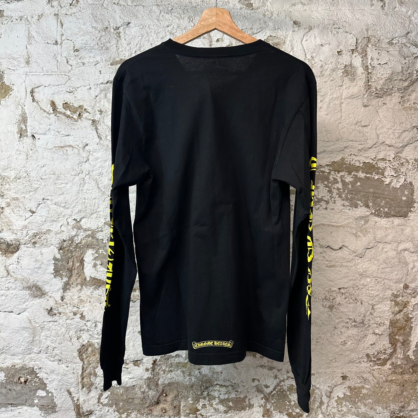Chrome Hearts Yellow Neck Logo L/s Black Sz M