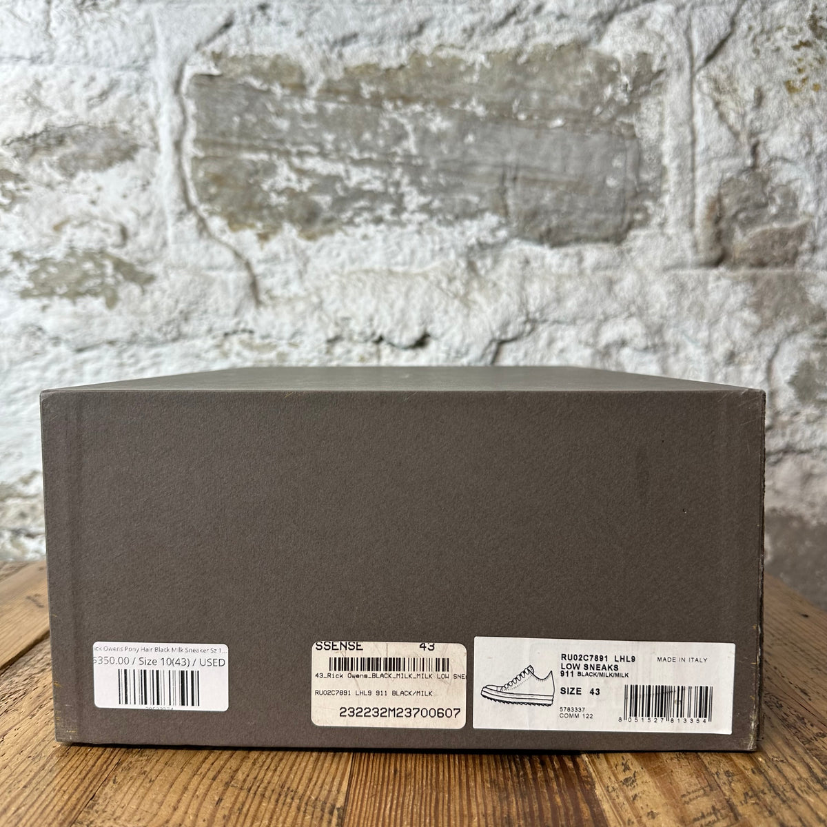 Rick Owens Pony Hair Black Milk Sneaker Sz 10 (43)