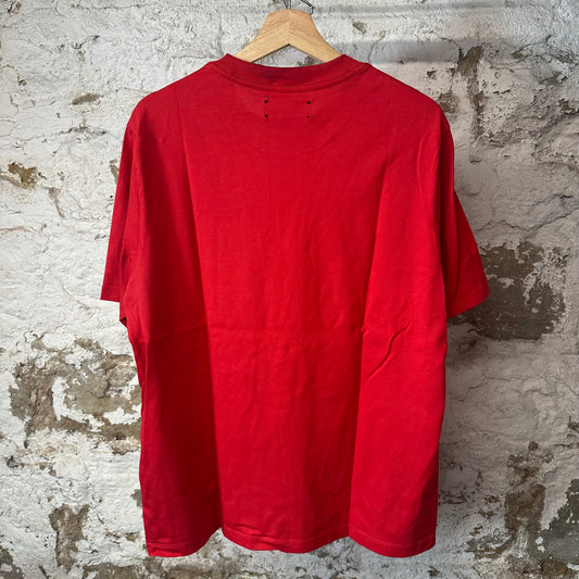 Amiri White Stagger Spell Red T-Shirt Sz L
