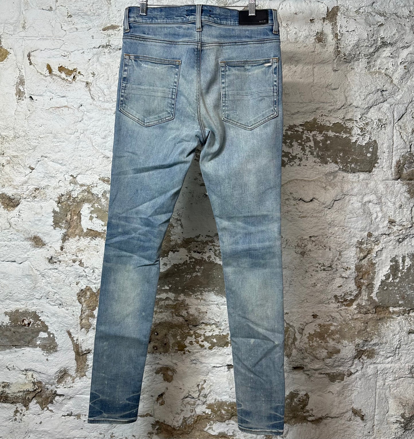 Amiri MX1 Indigo Paisley Blue Denim Jeans Sz 31