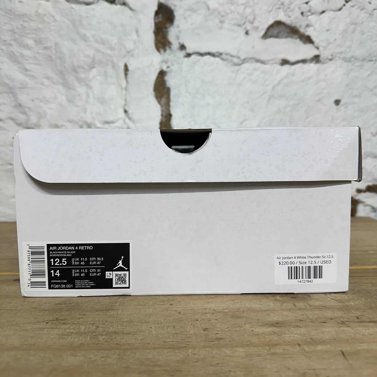 Air Jordan 4 White Thunder Sz 12.5