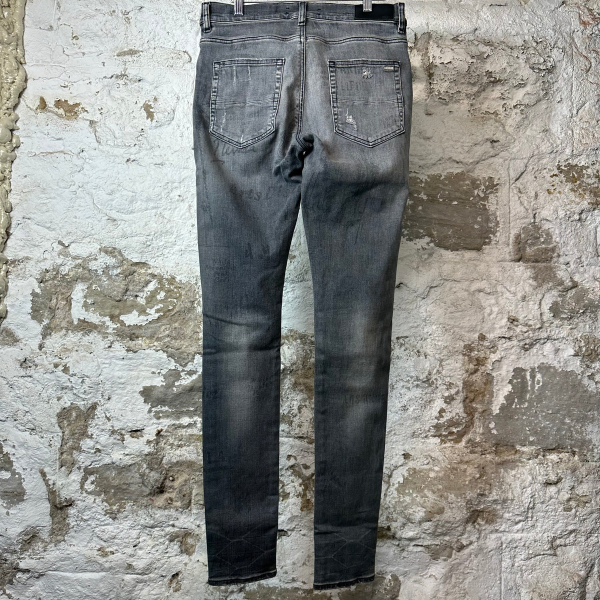 Amiri Army Stencil Grey Denim Jeans Sz 31