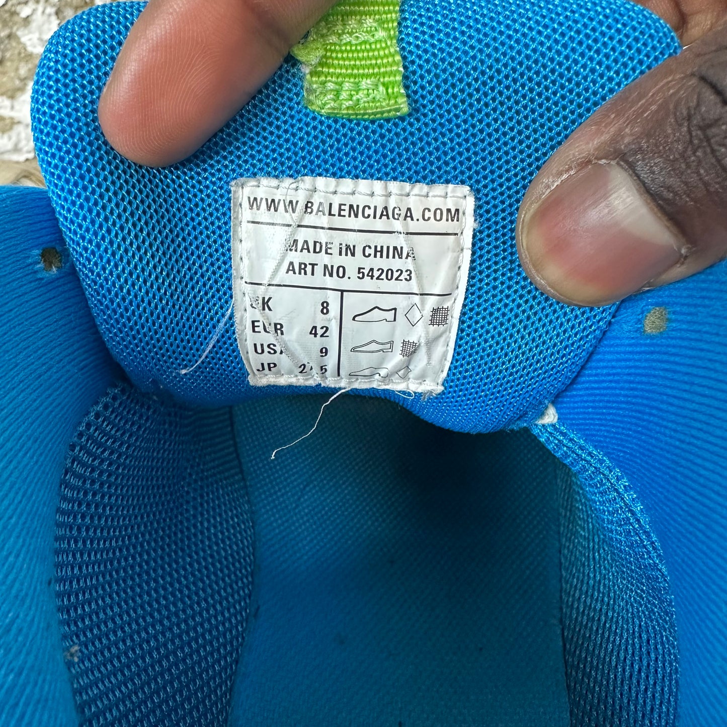 Balenciaga Track Runner White Green Blue Sz 9 (42) No Box