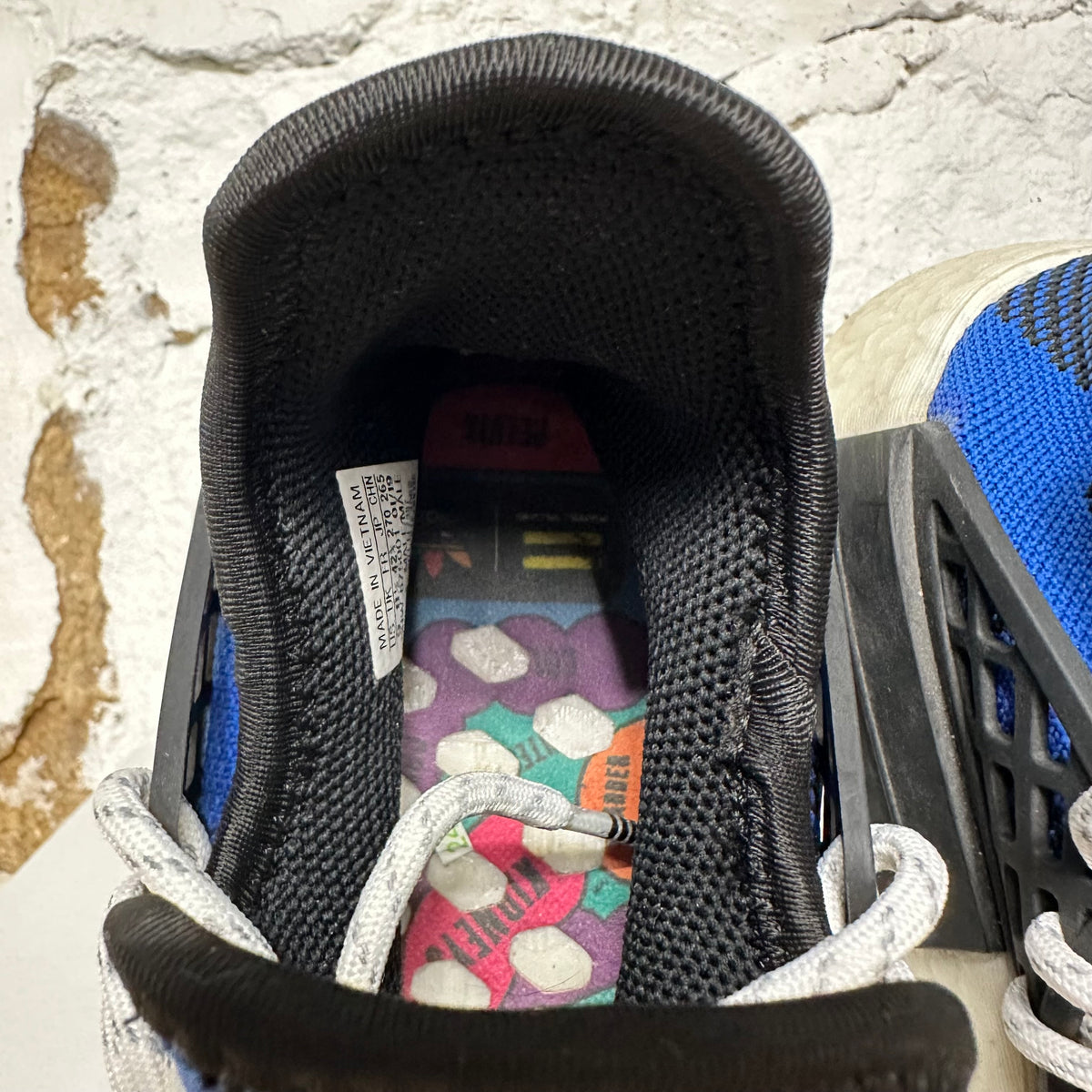 Adidas NMD Hu Pharrel x BBC Blue Plaid Sz 9