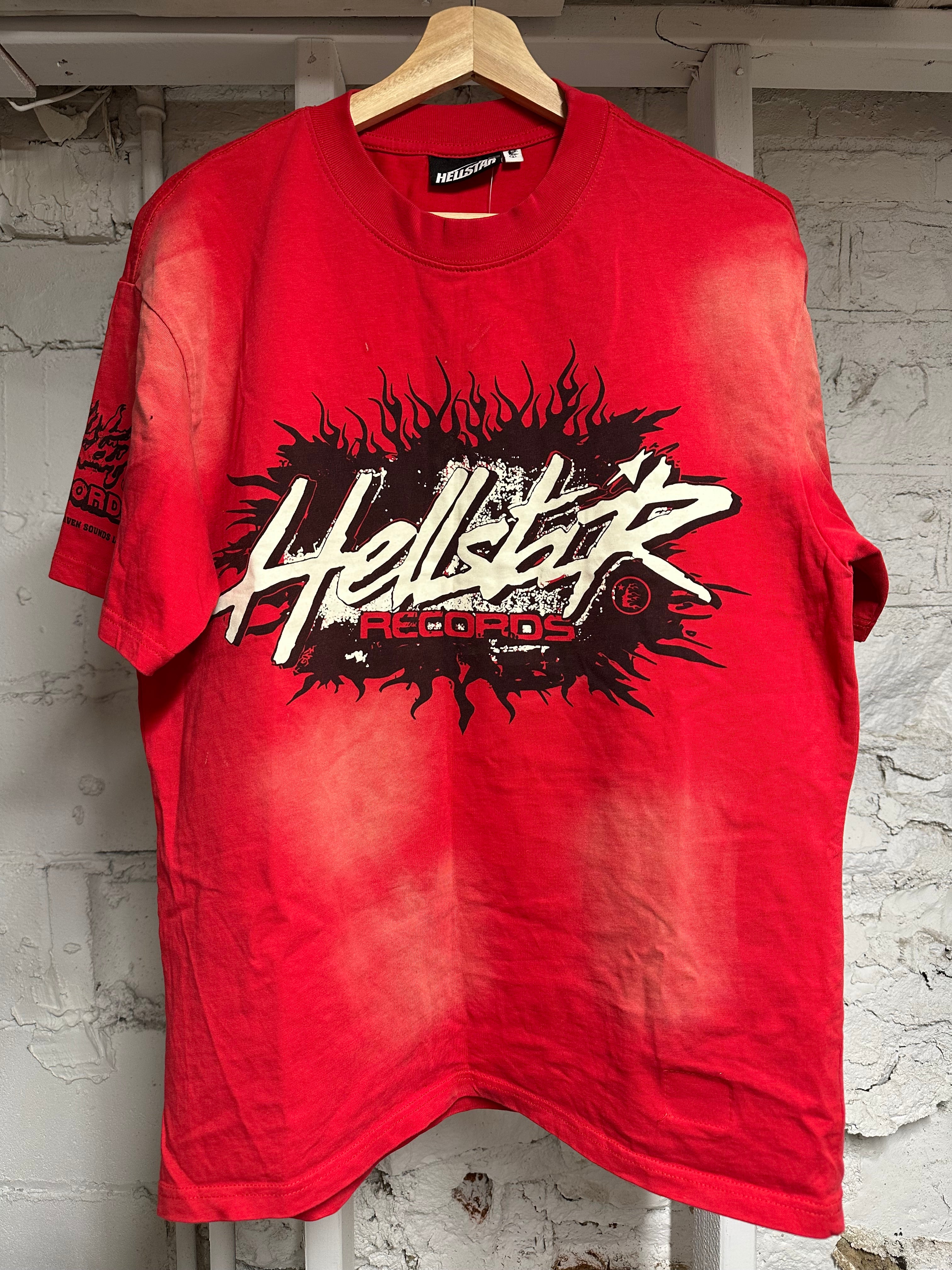Hellstar Records Red T-Shirt Sz S