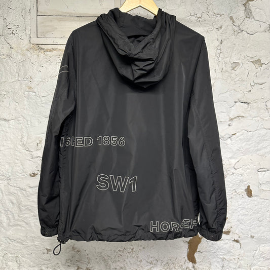 Burberry Spellout Black Zip Up Jacket Sz L