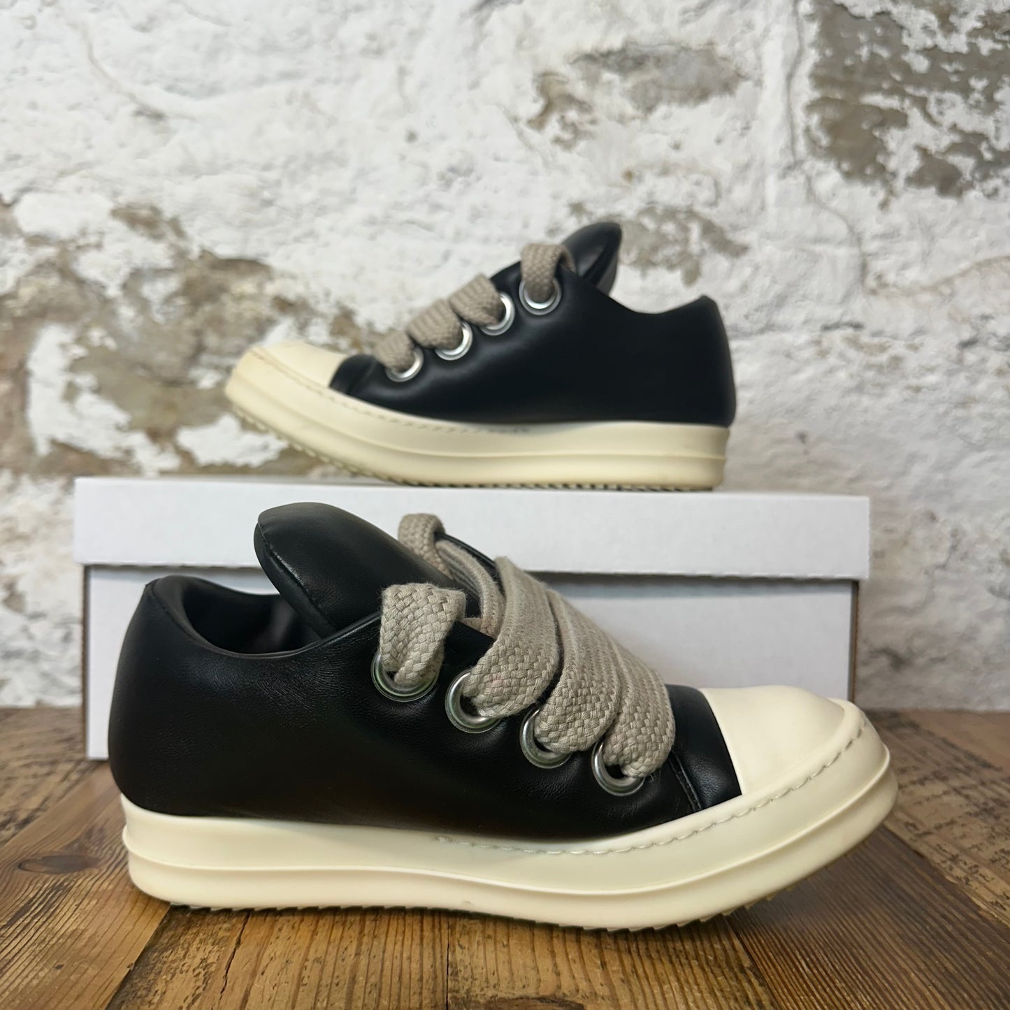 Rick Owens Jumbo Lace Puffer Black Milk Sneaker Sz 4.5 (36) No Box