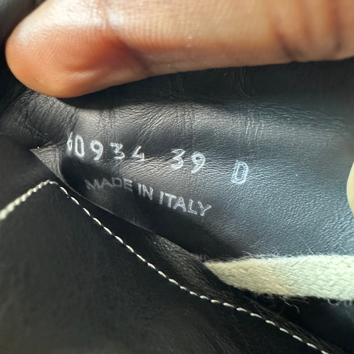 Rick Owens High Vintage Black Leather Milk Sneaker Sz 6.5 (39)