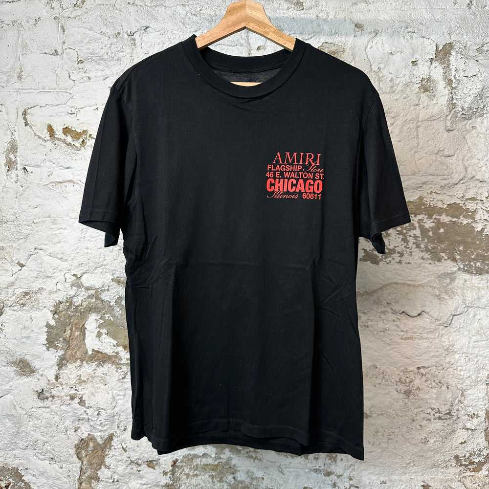 Amiri Chicago Flagship Bones T-shirt Black Sz S