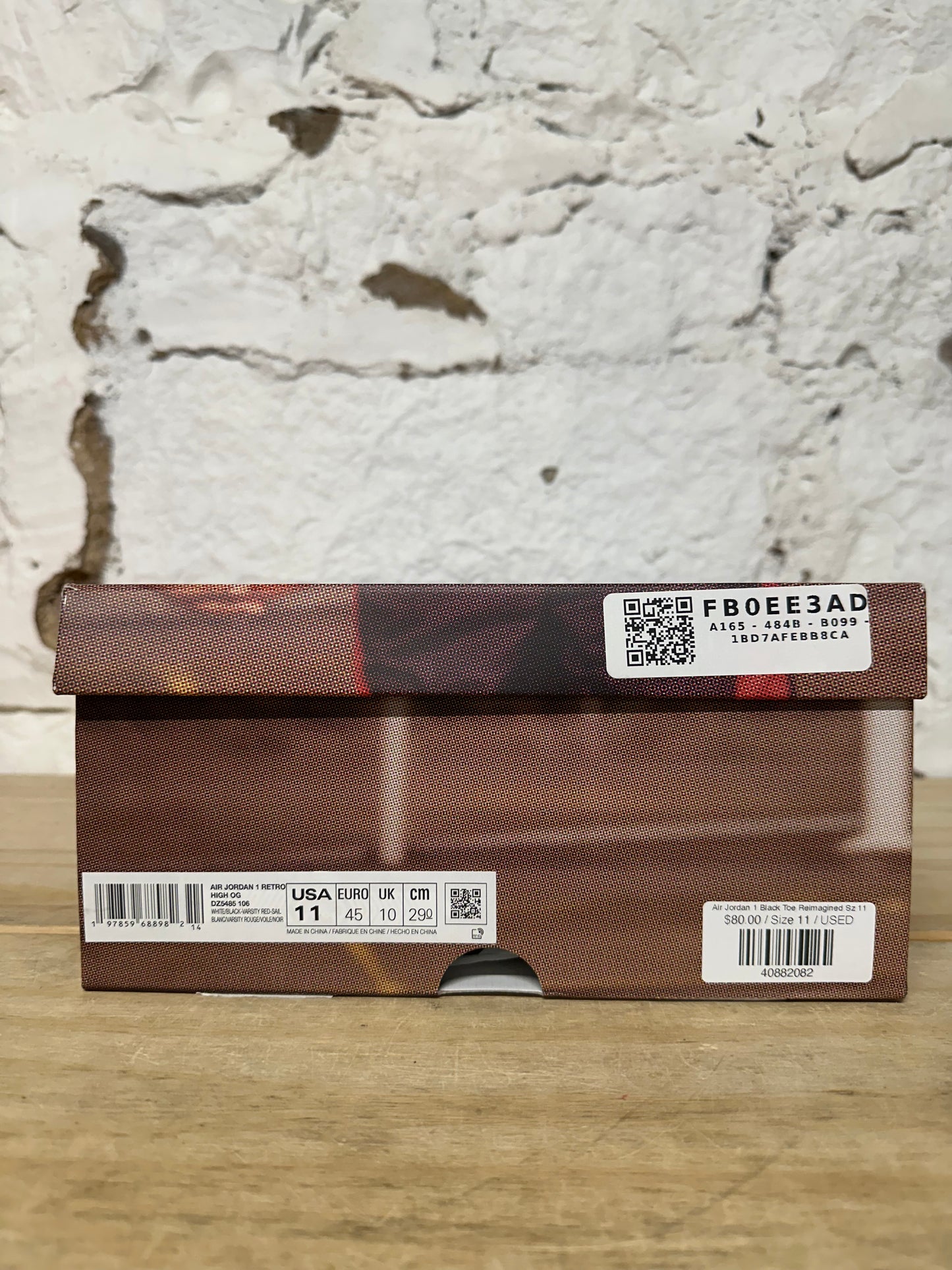 Air Jordan 1 High Black Toe Reimagined Sz 11