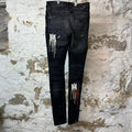 Amiri AM Paint Drip Black Denim Jeans