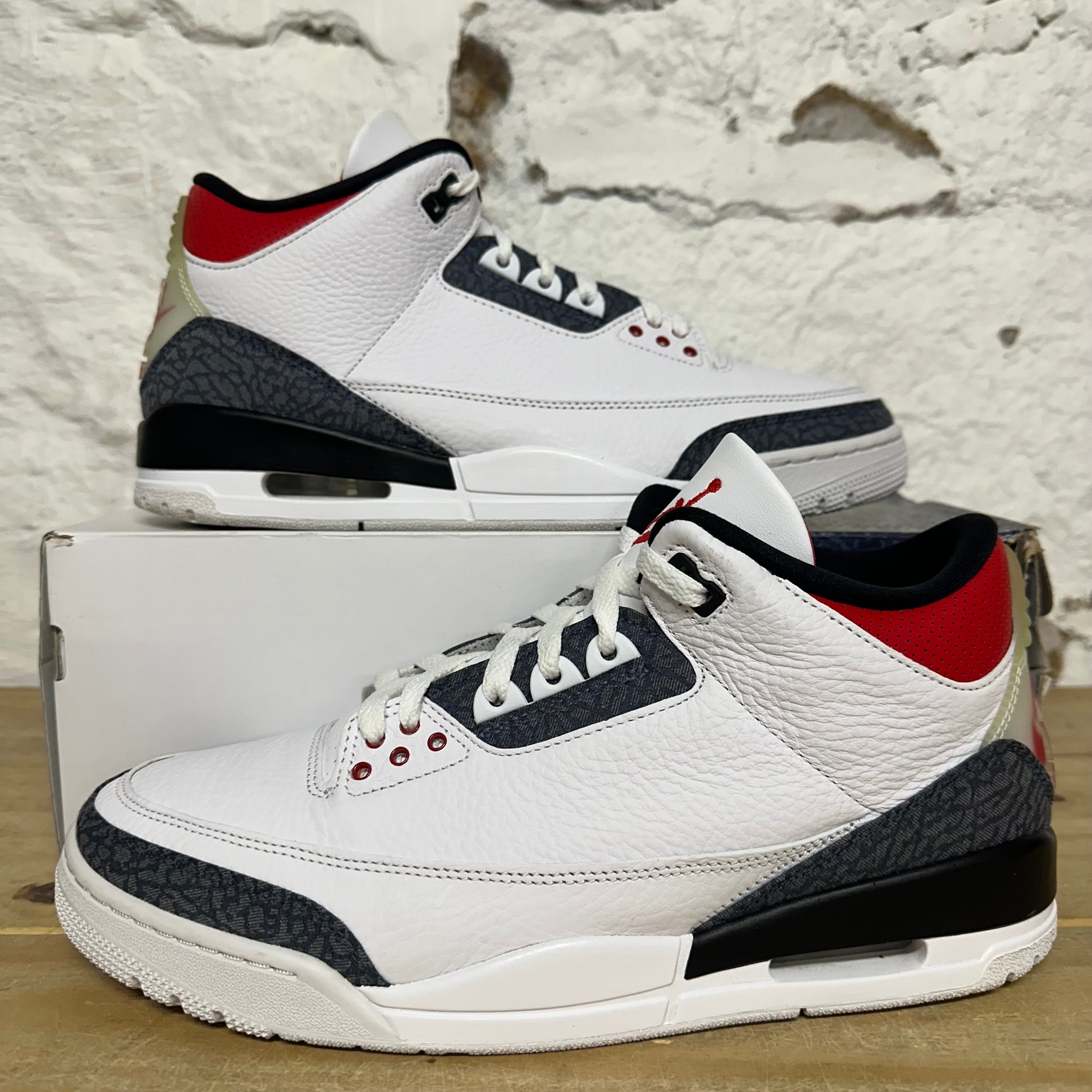 Air Jordan 3 Fire Red Denim Sz 11.5