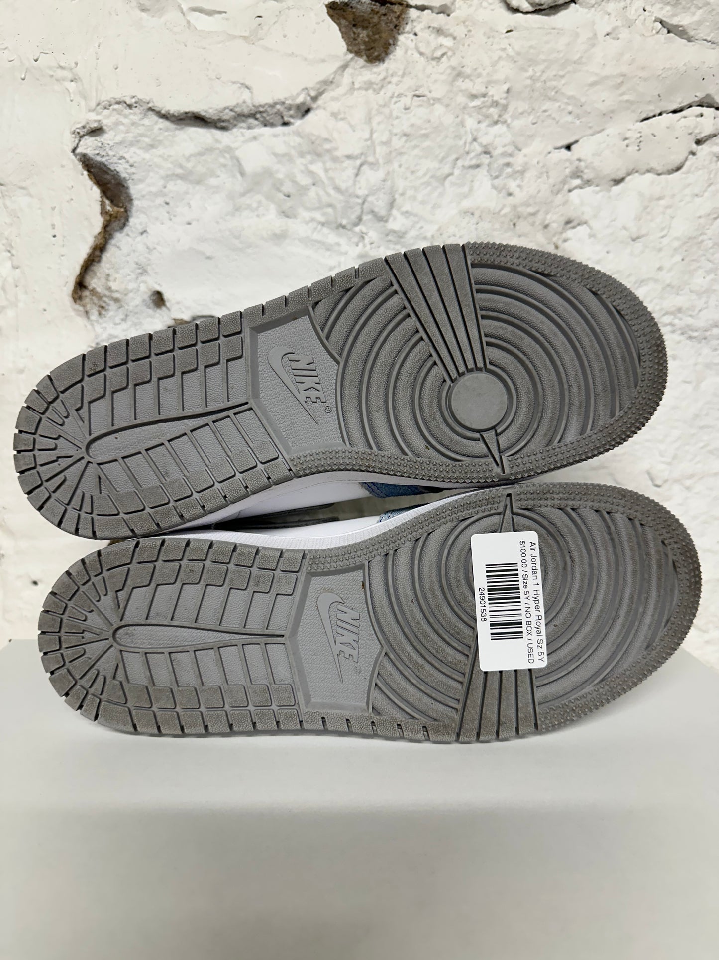 Air Jordan 1 High Hyper Royal Smoke Grey Sz 5Y